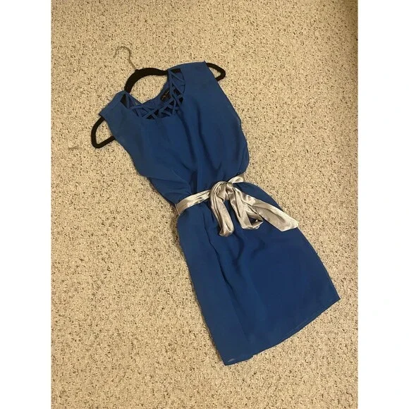 blue dress for baby girl 90's City Triangles Blue Sparkly Dress - Tagged Small